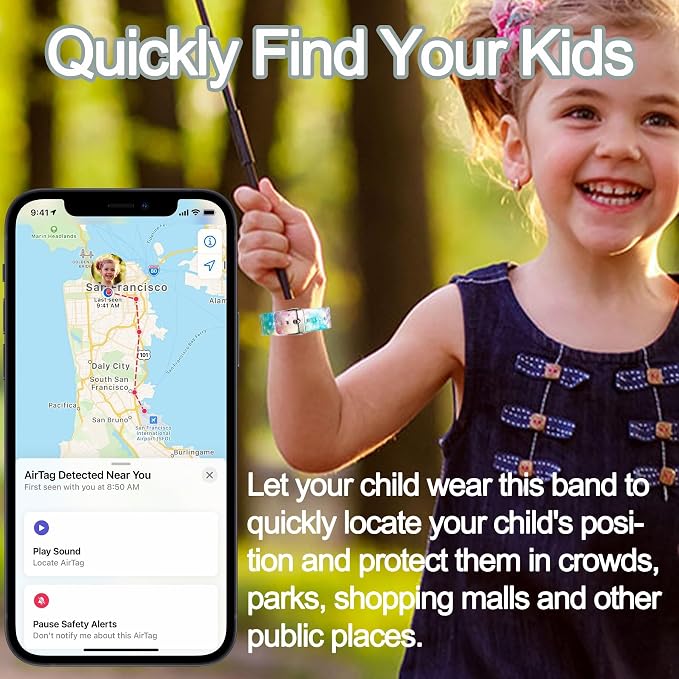 Waterproof AirTag Bracelet for Kids, Hidden Printed Wristband for Apple Air Tag - Image 4