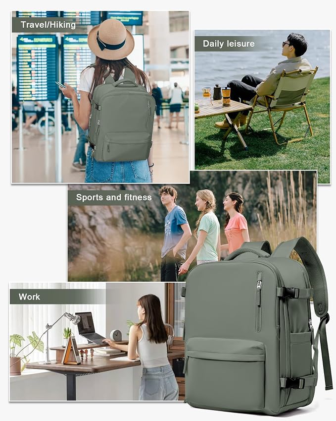 WONHOX Large Travel Backpack Carry on Flight Approved Laptop Work Business - Image 7