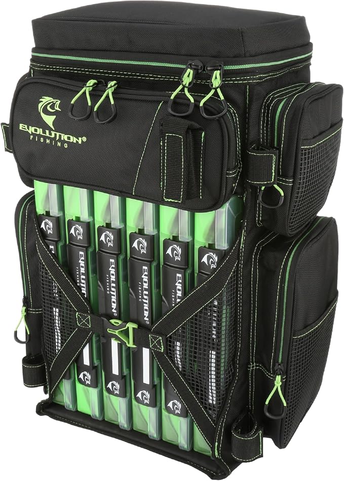 Evolution Fishing Drift Series Tackle Backpack, Outdoor Rucksack w/ 6 Fishing by EvolutionOutdoor