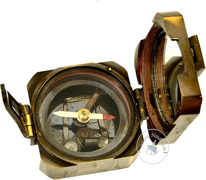 Kelvin & Hughes Natural Sine Brass Pocket Compass – Vintage Mining Compass & - Image 3