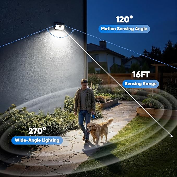 Brightever 4-Pack Solar Lights Outdoor Motion Sensor, Super Bright Outdoor - Image 4