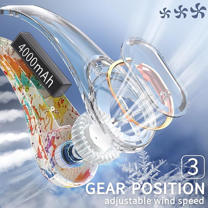 FrSara Neck Fan, Portable Personal Fan Strong Wind, Air Volume, 360° Cooling - Image 4