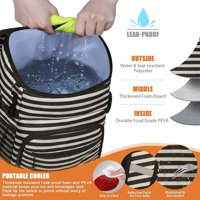 Cooler Backpack Insulated Leakproof Waterproof Backpack Cooler Bag 30/45 Cans - Image 3