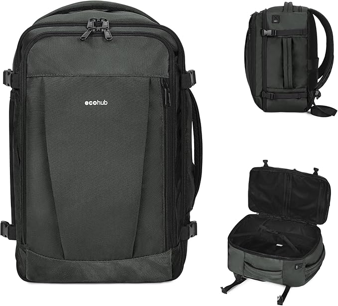 ECOHUB Travel Backpack 18x14x8 Spirit Airlines Personal Item Bag Carry On by ECOHUB