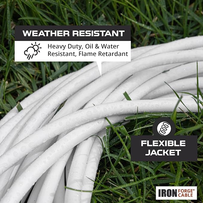 Iron Forge Cable 12 Gauge Outdoor Extension Cord 10 Ft, SJTOW 12/3 Heavy Duty - Image 3