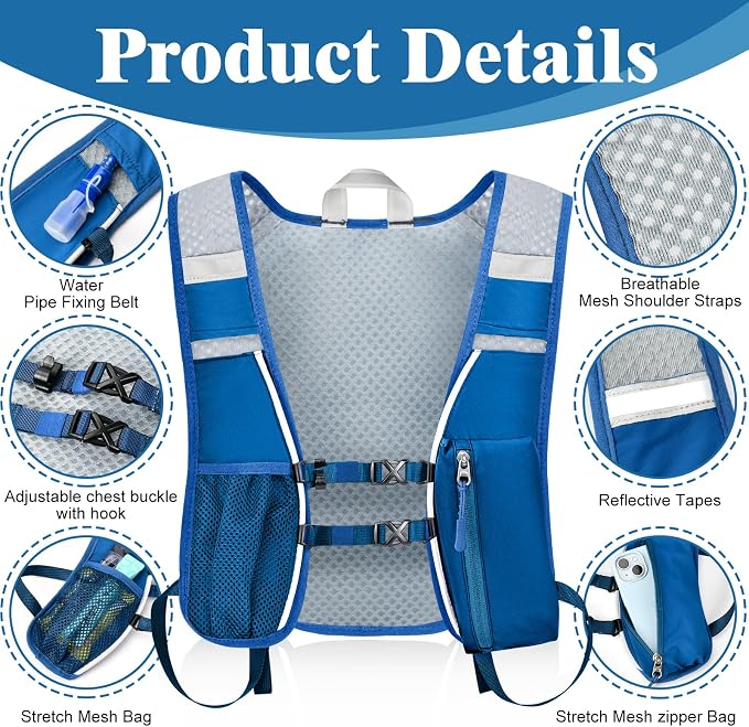 Hydration Backpack with 2L Water Bladder Bag, Lightweight and Breathable - Image 3