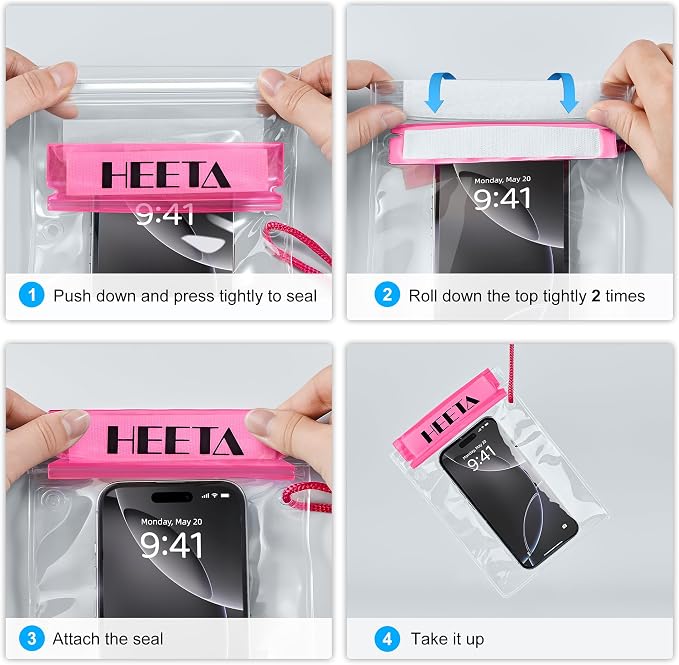 HEETA 5-Pack Clear Waterproof Dry Bag Pouch, Water Tight Cases Dry Bags - Image 8