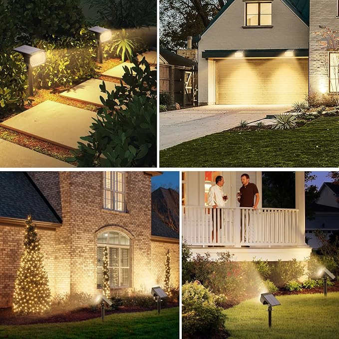 Tadyreal Solar Spot Lights Outdoor 2 Pack, Solar Landscape Spotlights Waterproof - Image 6