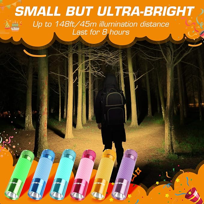 EverBrite 6-Pack Mini Flashlights, Glow in Dark Flashlights, Aluminum LED - Image 7