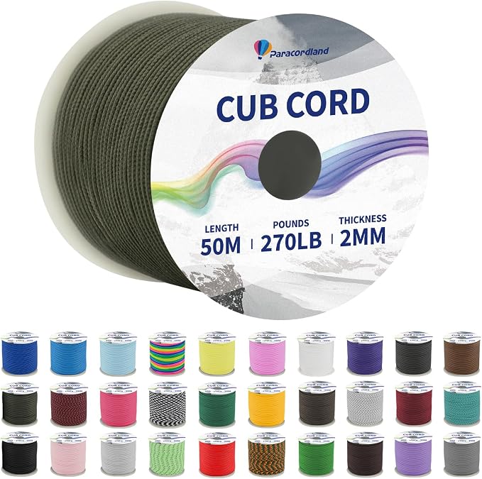 Paracordland-270LB Paracord Rope-50ft-Micro 2mm-Utility Cord Thin Braided Best by Unknown