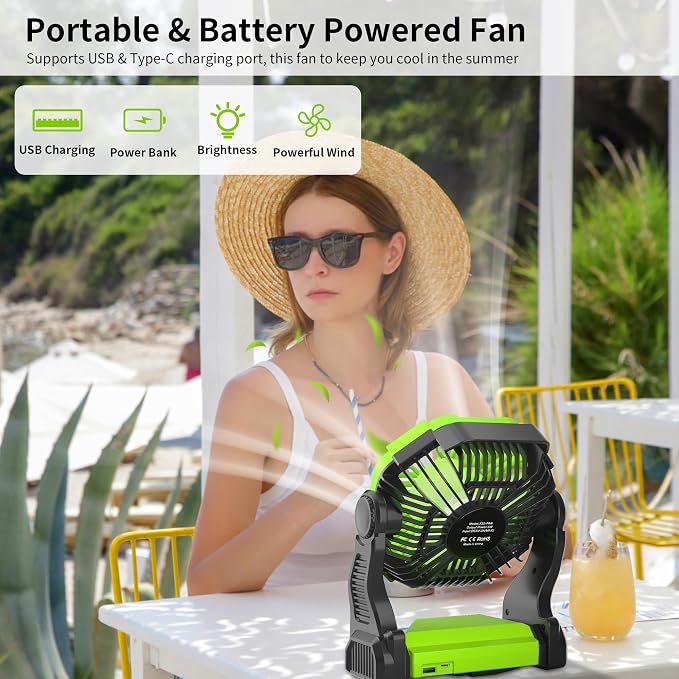 Rechargeable Portable Camping Fan - Image 2