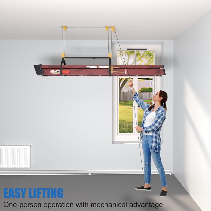 TRUSOON Ladder Storage Pulley Hoist, Self Locking Function Ladder Hanger - Image 5