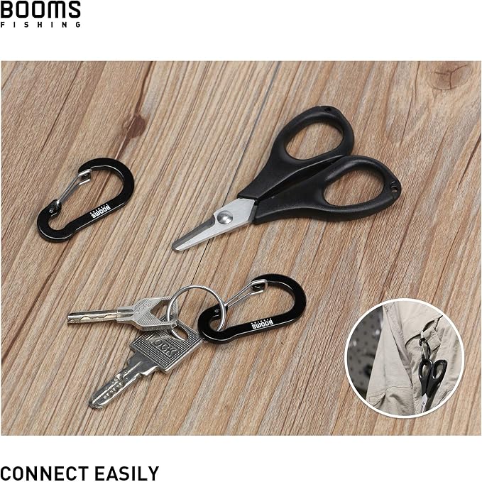 Booms Fishing CC1 Multi-Use Carabiner Clip, 6 Pack Small Caribeener Clips - Image 2