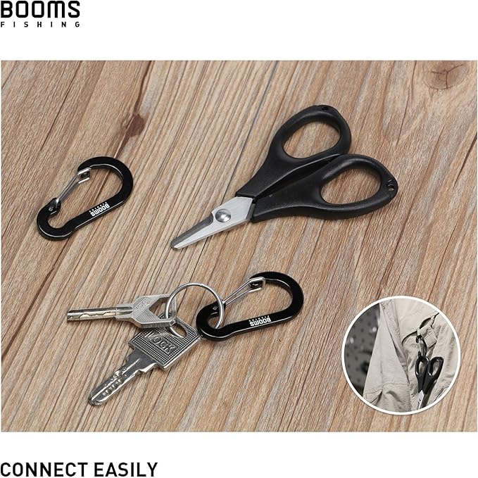 Booms Fishing CC1 Multi-Use Carabiner Clip, 6 Pack Small Caribeener Clips - Image 2