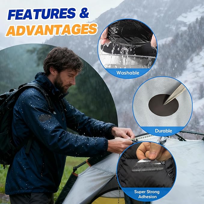 35Pcs Down Jacket Repair Patch Kit Pre-Cut Nylon Patches - Image 3