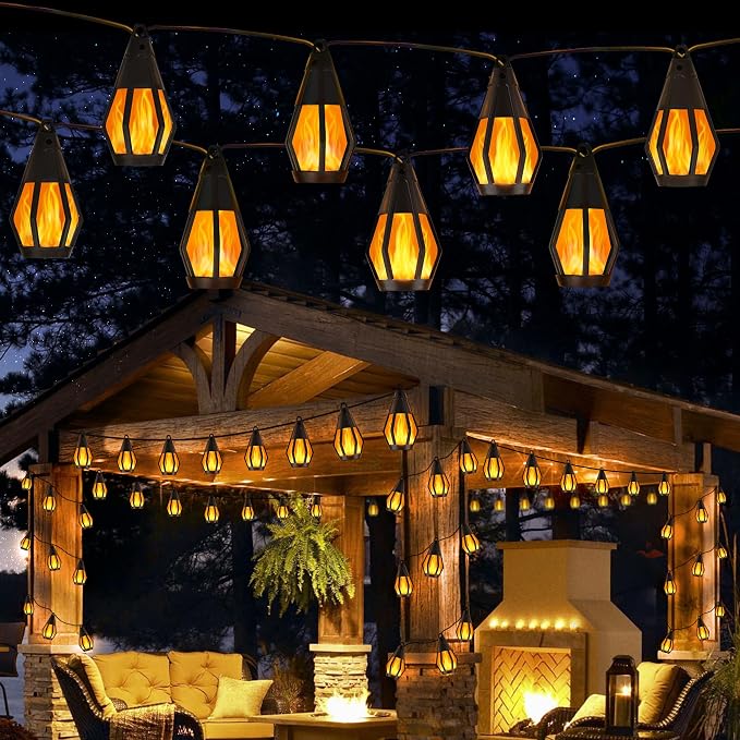 Solar String Lights for Outside, 44Ft Solar Patio Light by Jnaurb