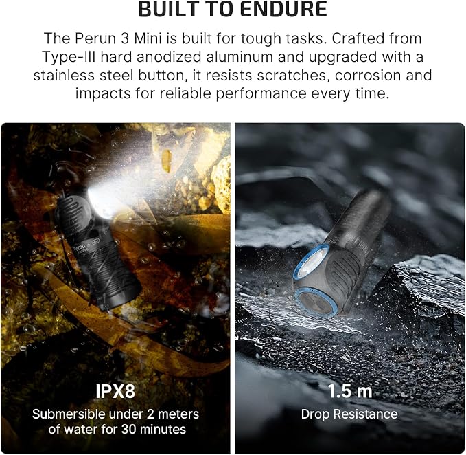 OLIGHT Perun 3 Mini Headlamp 1250 Lumens LED Head Flashlight, Rechargeable - Image 9