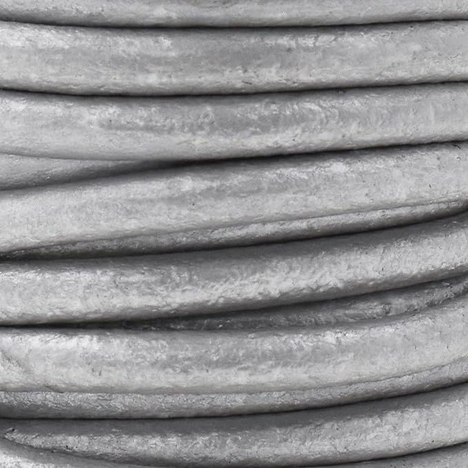 Mandala Crafts Round Genuine Silver Leather Cord - Image 3