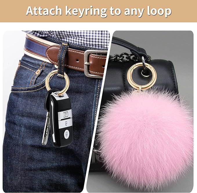 Gkeygo Key Ring Clip, 4/5 Inch Keychain Rings, 8 Pack Round Carabiner Clip - Image 6
