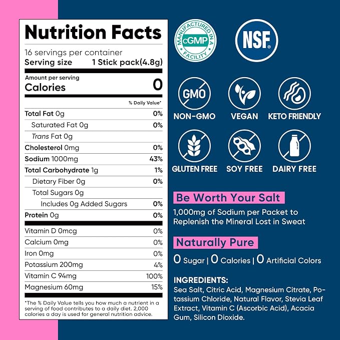 Venture Pal High Sodium Sugar-Free Electrolyte Powder Packets - Image 8