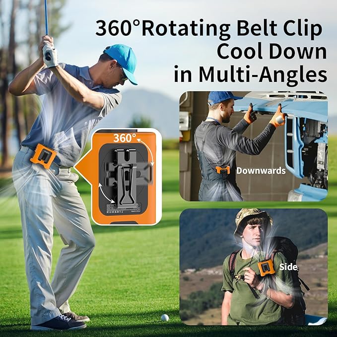 Socool 14500mAh Portable Waist Fan Clip on Belt 360 Rotation Wearable - Image 5