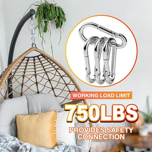 60 Pack Heavy Duty Carabiners, 3/8” Spring Snap Hook Carabiner - Image 5