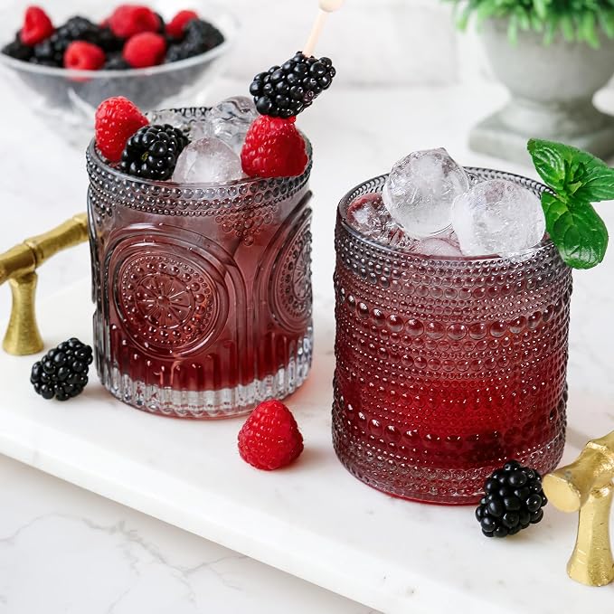 Kate Aspen Hobnail Beaded Drinking Glasses Vintage Glassware Set | Cocktail - Image 7