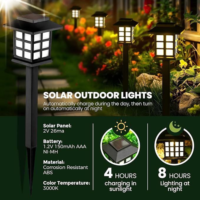 GIGALUMI Solar Outdoor Lights，16 Pack LED Solar Lights Outdoor Waterproof - Image 3