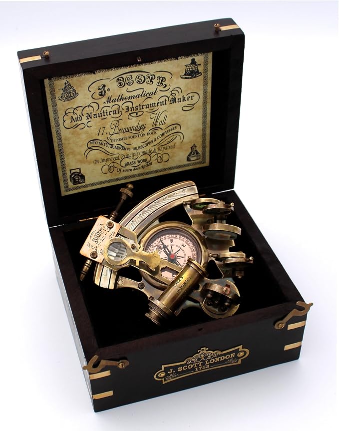 Handmade Astrolabe Brass Sextant inbuild Compass by OceanReplicas