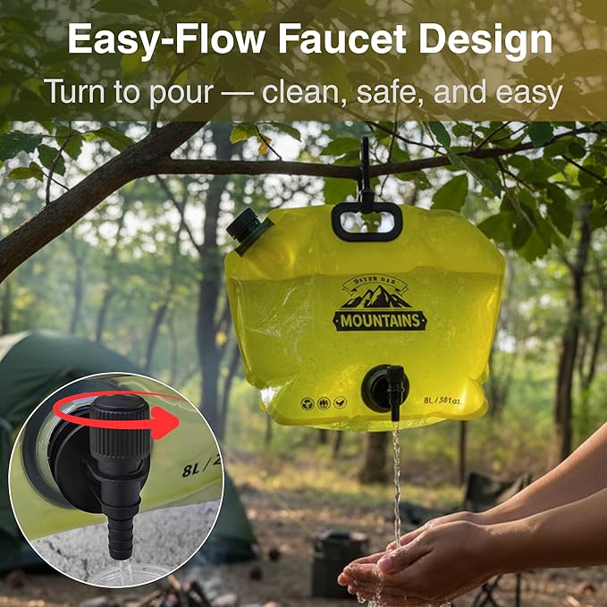 Camping Water Container 2 Gallon Collapsible Water Jug - Image 4