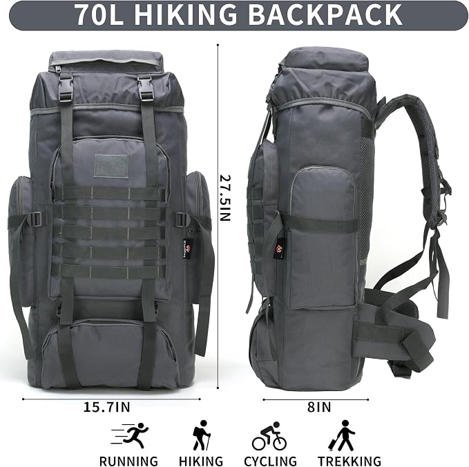Hiking Backpack for Men 70L/100L Camping Backpack Military Rucksack Molle 3 - Image 2