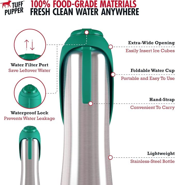 PupFlask Large Dog Water Bottle | 27 or 40 OZ Stainless Steel | Convenient Dog - Image 5