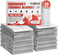 SecuCaptain Survival Emergency Thermal Blankets: 30 Pack Extra Large 84” x63” by SecuCaptain