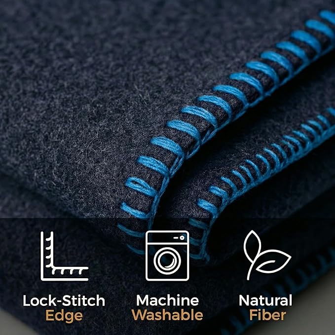 Wool Camping Blanket – 70% Wool Heavy-Duty Military Style Throw, Warm & Washable - Image 3