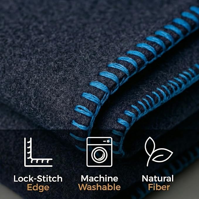 Wool Camping Blanket – 70% Wool Heavy-Duty Military Style Throw, Warm & Washable - Image 2
