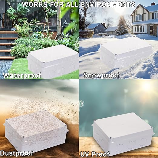 Junction Box, Reserved Holes Electrical Boxes Waterproof IP65 ABS Plastic - Image 6