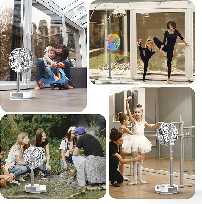 Socool 40000mAh Battery Operated Foldable Fan, Rechargeable Standing Fan - Image 9
