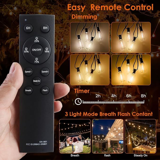 Bdrofn 120FT Solar String Lights Outdoor, Solar Patio Lights Waterproof - Image 3