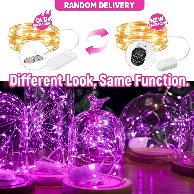 12-Pack LED Fairy Lights 7 Feet Battery Powered Waterproof Silver Wire 20 Slim - Image 5