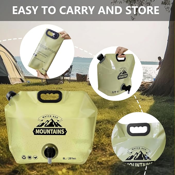 Collapsible 8L Water Storage Bag, BPA-Free Portable Folding Water Jug - Image 5
