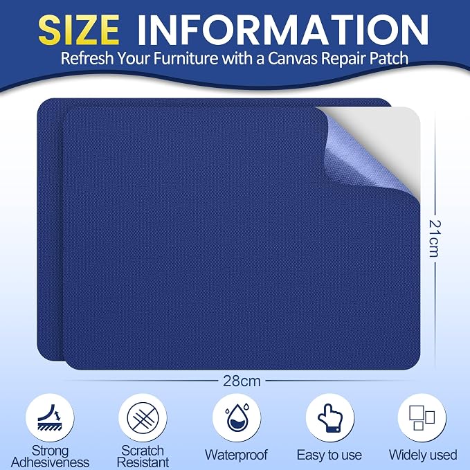 Self-Adhesive Canvas Repair Tape, 8.3" x 11" Waterproof Canvas Repair Patch - Image 2