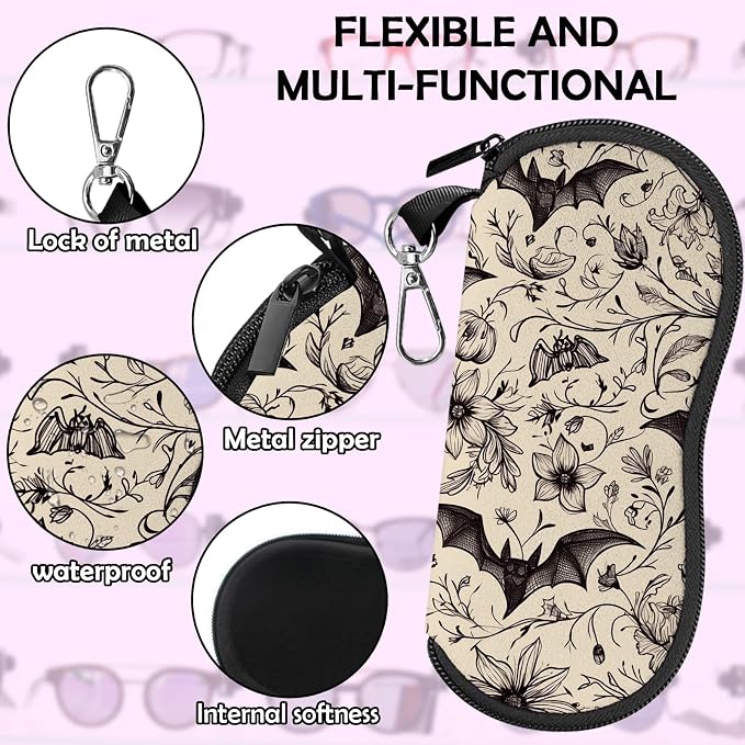 Glasses Case Sunglasses Eyeglass Soft Case Zipper Light Neoprene Pouch - Image 4