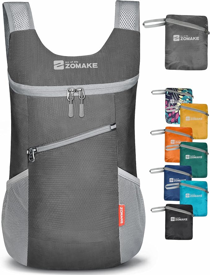 ZOMAKE Lightweight Packable Backpack, Foldable Backpacks Small Daypack by ZOMAKE