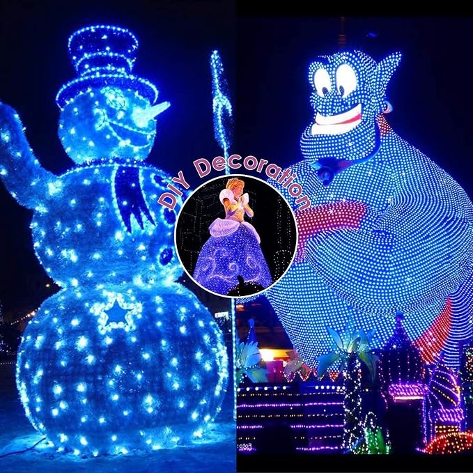 Blue Solar String Lights Outdoor, 2 Pack Total 80FT 200 LED Solar Twinkle Lights - Image 8