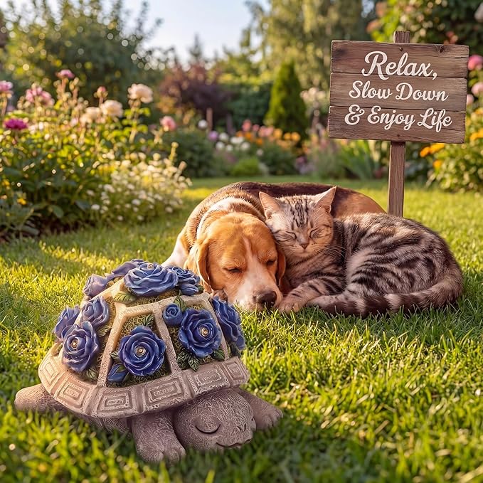 Solar Garden Outdoor Decor Turtle Statue - Image 3