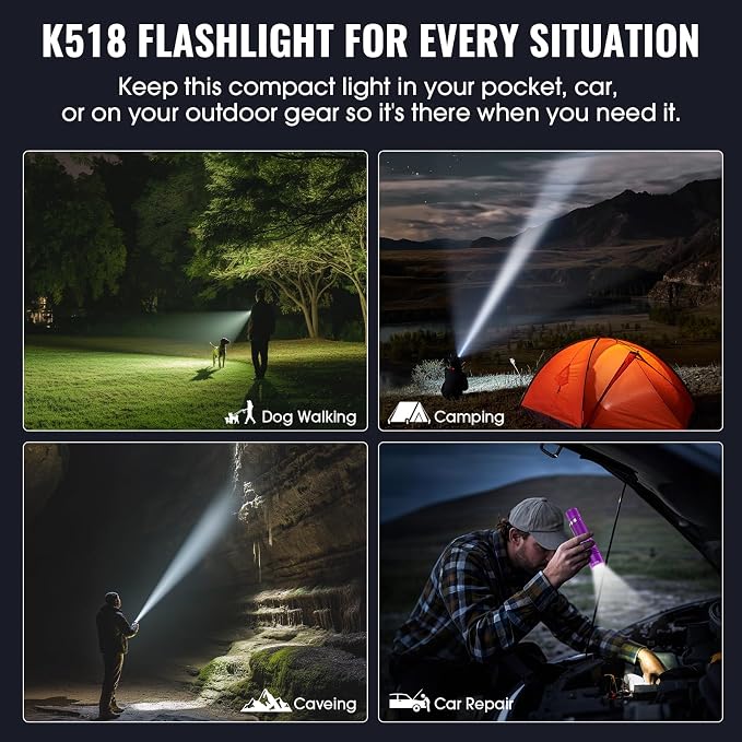 Rechargeable Tactical Flashlights, High Lumens Small Mini USB-C LED Flashlight - Image 9