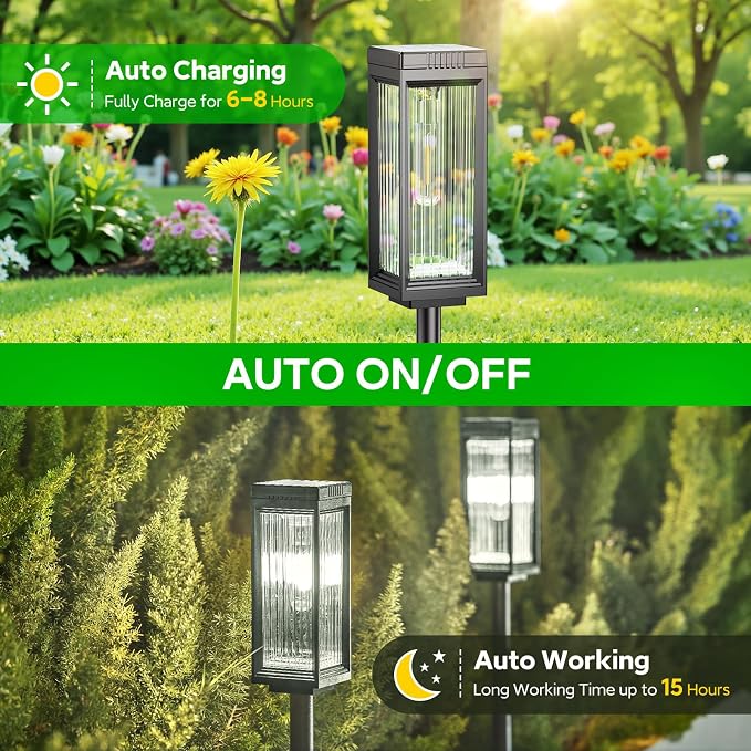 ELECLINK Solar Pathway Lights Outdoor, 8 Pack Upgraded Solar Lights Outdoor - Image 5