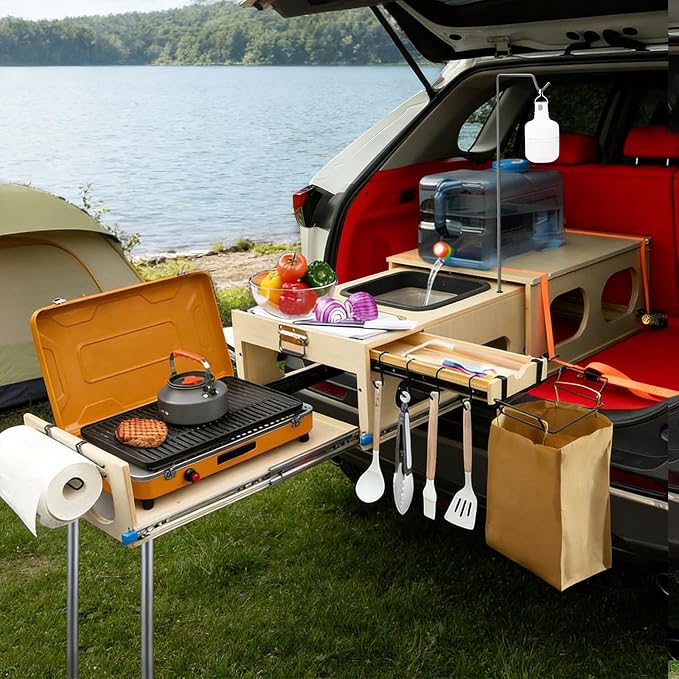 Wooden Overland Camping Slide-Out Kitchen by JAGAHAHA