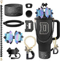 9PCS Black for Stanley Cup Accessories Set Bling Initials Bow Charms for by Unknown