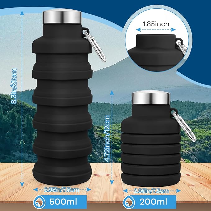 Collapsible Water Bottles 17oz, Portable Leak-Proof Travel Water Bottle - Image 2